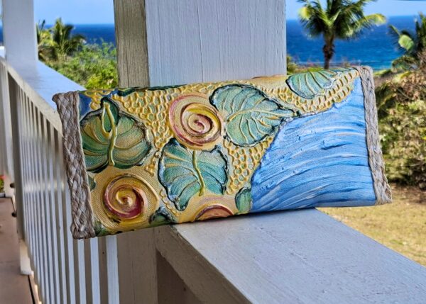 Teri Monique "Sonya" Hand Painted Clutch Purse back.