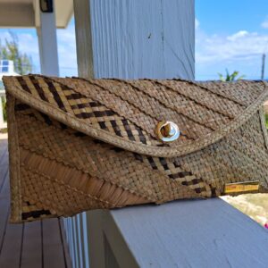 Ysmine Straw Clutch Purse Front by Teri Monique