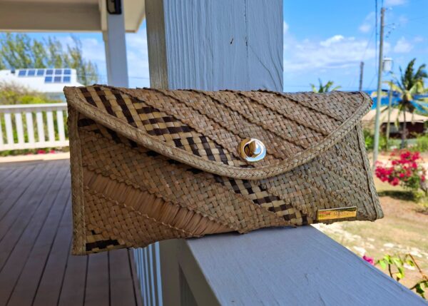 Ysmine Straw Clutch Purse Front by Teri Monique